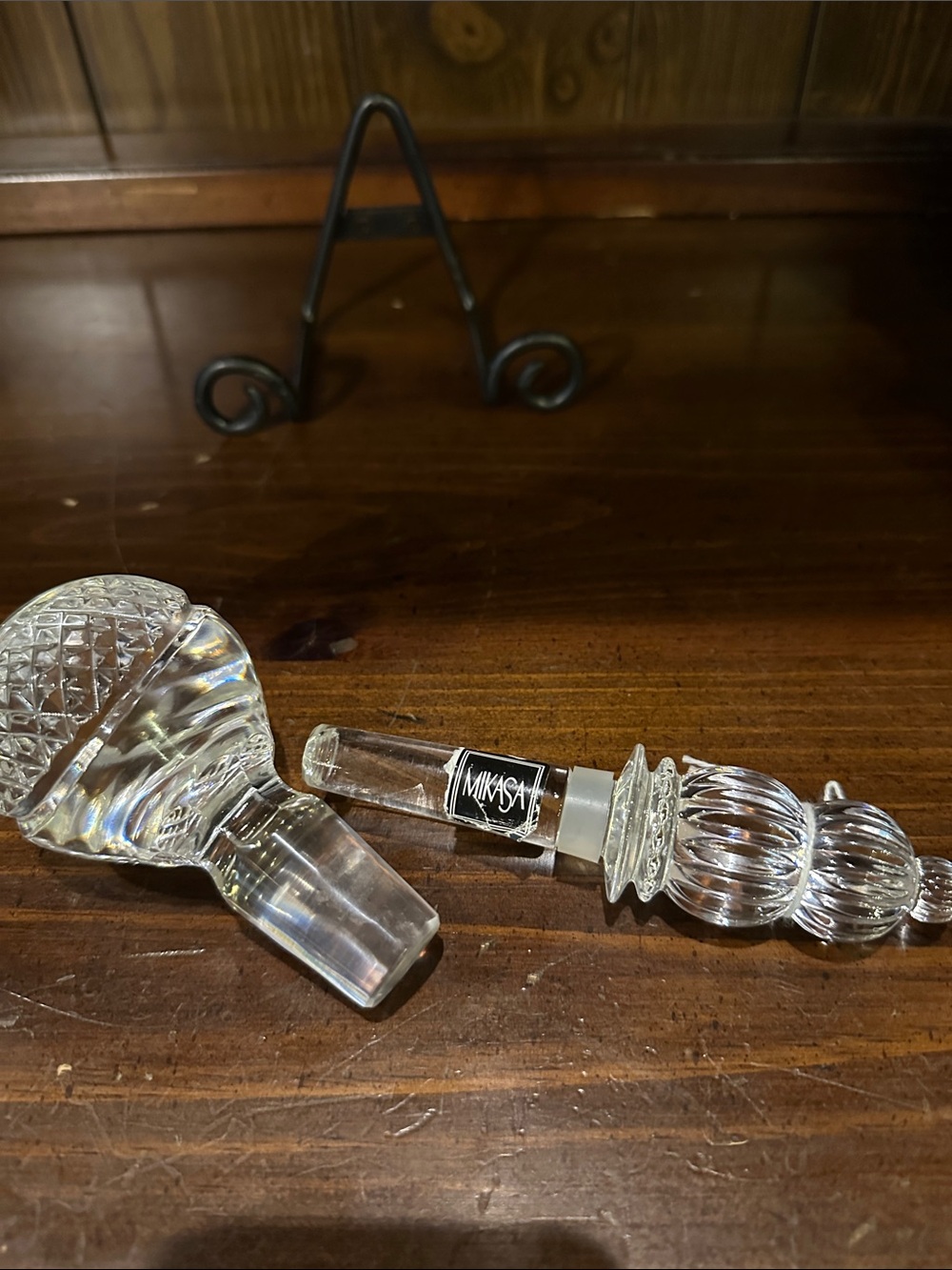 Mikasa Clear Crystal Decanter Stoppers - Pair